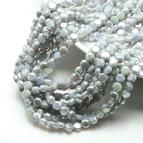 50 Stück AB-Farbe 8 mm runde flache facettierte Glasperlen lose Kristallzubehör für DIY-Schmuckherstellung Ohrring Halskette-HuiCi ab von HDJSDB