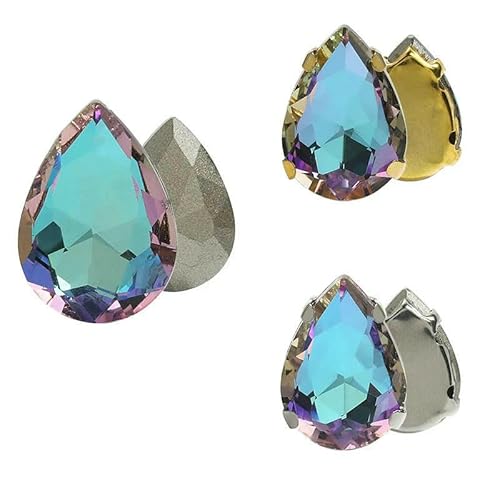 50 Stück Diamantperlen für Kleider, Bastelarbeiten, Krallenbohrer, Zubehör, Glitzertropfen, Kristall-Strasssteine, Handaufnäher auf Stoff, Glasornament, 001VL, 10 x 14,0 mm, 50 Stück, mit silb 50 Stück Diamantperlen für Kleider, Bastelarbeiten, Krallenbohrer, Zubehör, Glitzertropfen, Kristall-Strasssteine, Handaufnäher auf Stoff, Glasornament, 001VL, 10 x 14,0 mm, 50 Stück, mit silb von HDJSDB
