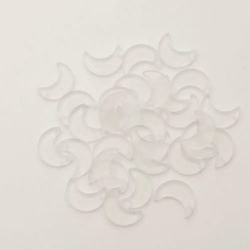 50 Stück Glasperlen, Halbmondform, 12 x 16 mm, Murano-Kristall, Mondanhänger, mehrere Farbverläufe für die Herstellung von Schmuckzubehör, mattweiß 50 Stück Glasperlen, Halbmondform, 12 x 16 mm, Murano-Kristall, Mondanhänger, mehrere Farbverläufe für die Herstellung von Schmuckzubehör, mattweiß von HDJSDB