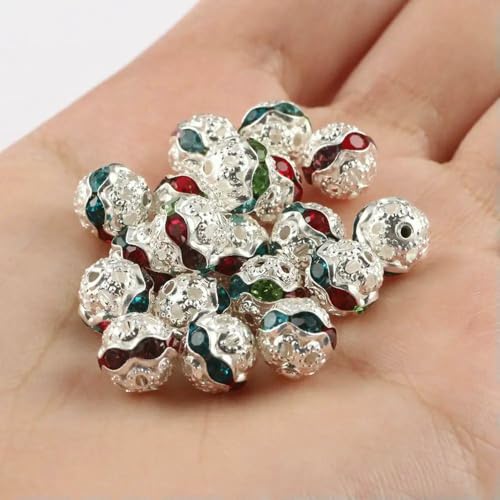 50 Stück mehrfarbige AB-Strasskugeln, Kristall, lose Abstandshalter, runde Perlen für Schmuckherstellung, DIY-Armbandzubehör, 6/8 mm, mehrfarbig, 6 mm 50 Stück mehrfarbige AB-Strasskugeln, Kristall, lose Abstandshalter, runde Perlen für Schmuckherstellung, DIY-Armbandzubehör, 6/8 mm, mehrfarbig, 6 mm von HDJSDB
