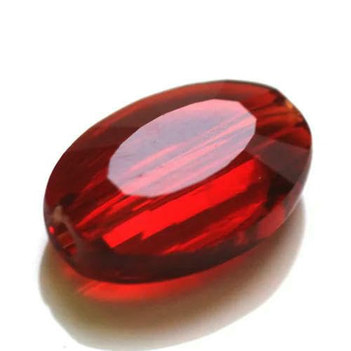 50 Stück ovale österreichische Kristallperlen, blau, 11 x 8 mm, facettiertes Glas, lose Abstandsperlen für die Herstellung von Modeschmuckarmbändern, rot, 11 x 8 mm, 50 Stück von HDJSDB