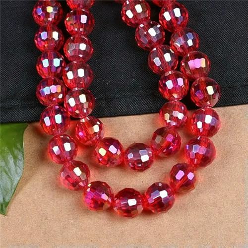 6/8/10/12 mm Kristall-Rundkugeln, 96 facettierte Glasperlen, Bastelmaterial, Schmuckzubehör für Schmuck, Ohrringe, Zubehör, Großhandel, rot ab, 10 mm, 68 Stück 6/8/10/12 mm Kristall-Rundkugeln, 96 facettierte Glasperlen, Bastelmaterial, Schmuckzubehör für Schmuck, Ohrringe, Zubehör, Großhandel, rot ab, 10 mm, 68 Stück von HDJSDB