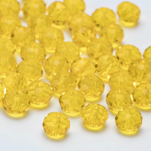 6 8 10 mm tschechische Rondell-Kristallperlen, facettierte Glasperlen, Großhandel, lose Abstandsperlen für Schmuckherstellung, DIY-Handarbeiten, BZ1300, 05, 6 mm, 80–85 Stück von HDJSDB