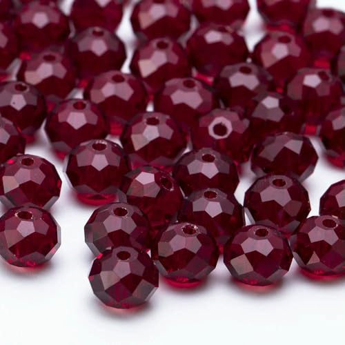 6 8 10 mm tschechische Rondell-Kristallperlen, facettierte Glasperlen, Großhandel, lose Abstandsperlen für Schmuckherstellung, DIY-Handarbeiten, BZ1300-01, 8 mm, 60–65 Stück von HDJSDB