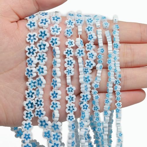 6 8 mm mehrfarbige Blumen-Lampwork-Glasperlen, glasierte Perlen zur Schmuckherstellung, DIY-Armband, Halskette, handgefertigtes Zubehör, Farbe 5–8 x 3,0 mm, ca. 50 Stück 6 8 mm mehrfarbige Blumen-Lampwork-Glasperlen, glasierte Perlen zur Schmuckherstellung, DIY-Armband, Halskette, handgefertigtes Zubehör, Farbe 5–8 x 3,0 mm, ca. 50 Stück von HDJSDB