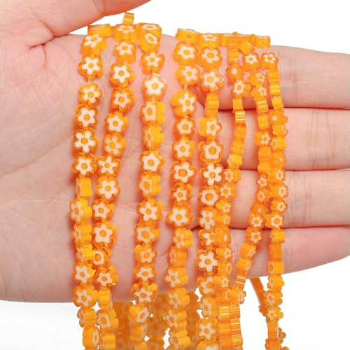 6 8 mm mehrfarbige Blumen-Lampwork-Glasperlen, glasierte Perlen zur Schmuckherstellung, DIY-Armband, Halskette, handgefertigtes Zubehör, Farbe 9–6 x 3,0 mm, ca. 65 Stück 6 8 mm mehrfarbige Blumen-Lampwork-Glasperlen, glasierte Perlen zur Schmuckherstellung, DIY-Armband, Halskette, handgefertigtes Zubehör, Farbe 9–6 x 3,0 mm, ca. 65 Stück von HDJSDB