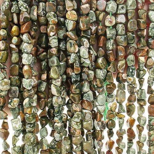 6–8 mm natürliche Amethyst-Nugget-Perlen, kleine unregelmäßige Edelstein-Chips, Perlen zur Schmuckherstellung, DIY-Armband, Halskettenzubehör – 59 Kambaba-Jaspis – 38 cm, 1 Strang von HDJSDB