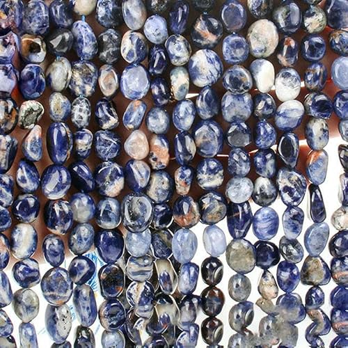 6–8 mm natürliche Amethyst-Nugget-Perlen, kleine unregelmäßige Edelstein-Chips, Perlen zur Schmuckherstellung, DIY-Armband, Halskettenzubehör – 68 Sodalith – 38 cm, 1 Strang 6–8 mm natürliche Amethyst-Nugget-Perlen, kleine unregelmäßige Edelstein-Chips, Perlen zur Schmuckherstellung, DIY-Armband, Halskettenzubehör – 68 Sodalith – 38 cm, 1 Strang von HDJSDB