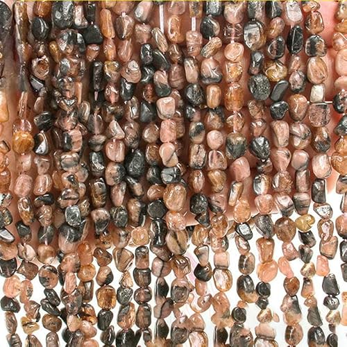 6–8 mm natürliche Amethyst-Nugget-Perlen, kleine unregelmäßige Edelstein-Chips, Perlen zur Schmuckherstellung, DIY-Armband, Halskettenzubehör – 69andalusite – 38 cm, 1 Strang von HDJSDB
