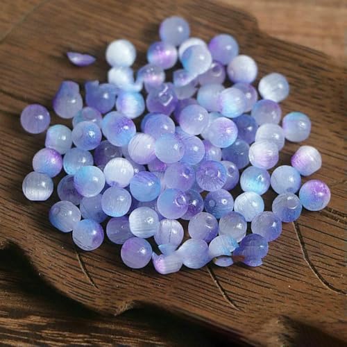 6 mm zweifarbiger Farbverlauf, Katzenauge, gebürstete Glasperlen, handgefertigt, DIY-Perlen, Streuperlen, Armband, Halskette, Schmuck-LS13-6 mm, 40 Stück von HDJSDB