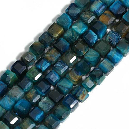 6 x 8 mm natürlicher quadratischer Steinwürfel, Tigerauge, lose Abstandsperlen für die Schmuckherstellung, DIY, elegantes Bettelarmband-Zubehör, Seeblau, 6 mm, 10 Stück 6 x 8 mm natürlicher quadratischer Steinwürfel, Tigerauge, lose Abstandsperlen für die Schmuckherstellung, DIY, elegantes Bettelarmband-Zubehör, Seeblau, 6 mm, 10 Stück von HDJSDB