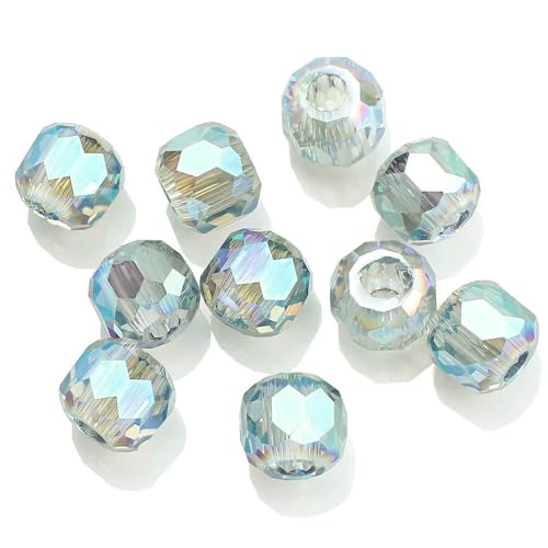 8/10/12/14,0 mm, tschechische Glasperlen, facettiert, Kristall, rund, großes Loch, für DIY-Schmuckherstellung, Accessoire, Handarbeiten, transparentes Grün, 12 mm, 20 Stück 8/10/12/14,0 mm, tschechische Glasperlen, facettiert, Kristall, rund, großes Loch, für DIY-Schmuckherstellung, Accessoire, Handarbeiten, transparentes Grün, 12 mm, 20 Stück von HDJSDB