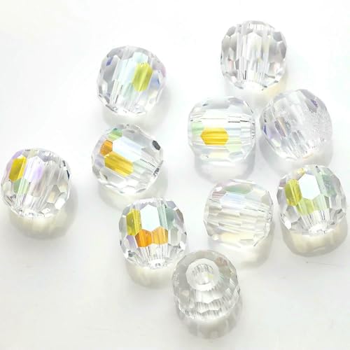 8/10/12/14,0 mm, tschechische Glasperlen mit facettiertem Kristall, rund, großes Loch, für die Herstellung von Schmuck, Accessoires, Handarbeiten, FD03, 8 mm, 50 Stück 8/10/12/14,0 mm, tschechische Glasperlen mit facettiertem Kristall, rund, großes Loch, für die Herstellung von Schmuck, Accessoires, Handarbeiten, FD03, 8 mm, 50 Stück von HDJSDB