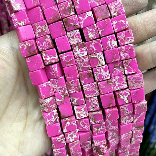 8 x 8 mm natürliche quadratische Achate, Tigerauge, Türkis, Amazonit, Kristall, Jade, Steinperlen zur Schmuckherstellung, DIY-Armband, Halskette – Rosenroter Kaiser – ca. 8 mm, 22 Stück 8 x 8 mm natürliche quadratische Achate, Tigerauge, Türkis, Amazonit, Kristall, Jade, Steinperlen zur Schmuckherstellung, DIY-Armband, Halskette – Rosenroter Kaiser – ca. 8 mm, 22 Stück von HDJSDB