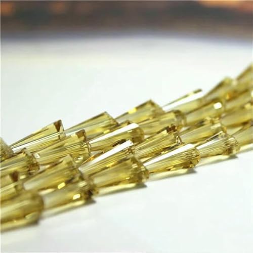 95 Stück/Los Kristallperlen für Handarbeiten, 3 x 6 mm, Glasröhren-Abstandshalterperlen, europäisches Design, Turm-Quarz-Lampwork-Perlen, braun, 3 x 6 mm, 95 Stück von HDJSDB