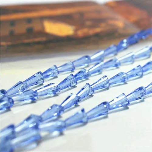 95 Stück/Los Kristallperlen für Handarbeiten, 3 x 6 mm, Glasröhren-Abstandshalterperlen, europäisches Design, Turm-Quarz-Lampwork-Perlen, hellblau, 3 x 6 mm, 95 Stück 95 Stück/Los Kristallperlen für Handarbeiten, 3 x 6 mm, Glasröhren-Abstandshalterperlen, europäisches Design, Turm-Quarz-Lampwork-Perlen, hellblau, 3 x 6 mm, 95 Stück von HDJSDB