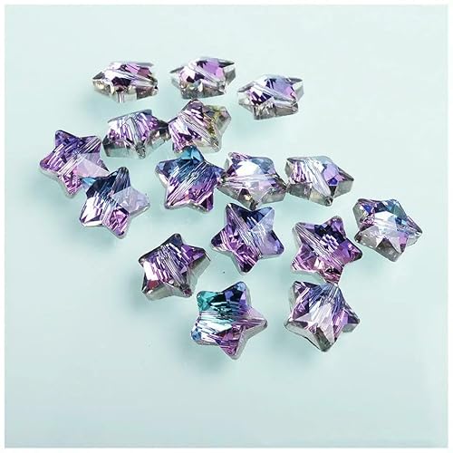 AB-Farbe, Fünf-Sterne-Perlen, 14,0 mm, Kristallperlen, mehrfarbig, facettierte Perlen zur Schmuckherstellung, Halskettenzubehör, 2–14,0 mm (5 Stück) von HDJSDB