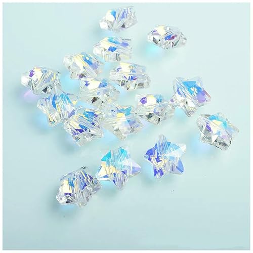 AB-Farbe, Fünf-Sterne-Perlen, 14,0 mm, Kristallperlen, mehrfarbig, facettierte Perlen zur Schmuckherstellung, Halskettenzubehör, 4–14,0 mm (5 Stück) von HDJSDB