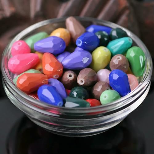 Beschichtete farbige, tropfenförmige, facettierte Glasperlen, 8 x 6 mm, 12 x 8 mm, 15 x 10 mm, lose Perlen für die Schmuckherstellung, DIY-Bastelarbeiten – gemischt, 15 x 10 mm, 20 Stück Beschichtete farbige, tropfenförmige, facettierte Glasperlen, 8 x 6 mm, 12 x 8 mm, 15 x 10 mm, lose Perlen für die Schmuckherstellung, DIY-Bastelarbeiten – gemischt, 15 x 10 mm, 20 Stück von HDJSDB