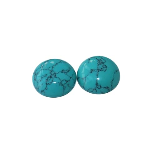 Bunte 6 8 10 12 14 16 18 20 mm CAB Cabochon Natursteinperlen zur DIY-Schmuckherstellung, Achate, Lapislazuli, passend für DIY-Halsketten, Türkis, 18 mm von HDJSDB