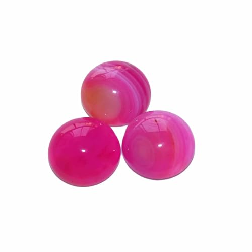 Bunte 6 8 10 12 14 16 18 20 mm CAB Cabochon Natursteinperlen zur DIY-Schmuckherstellung, Achate, Lapislazuli, passend für DIY-Halsketten, rosa gestreifter Achat, 18 mm von HDJSDB
