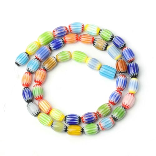 Bunte Nepal Lampwork Glas Rocailles Perlen Charms Mode Lose Abstandsperlen für Schmuckherstellung DIY Ohrring Halskette Armband-6mm 35 Stück von HDJSDB
