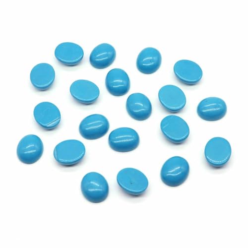 Cabochon Naturstein Oval Türkis Achat Tigerauge Perlenfassung Cabochon Perlen Anhänger Ring Ohrring Schmuck DIY Zubehör-Blau Türkis-50 Stück von HDJSDB