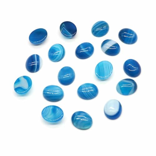 Cabochon Naturstein Oval Türkis Achat Tigerauge Perlenfassung Cabochon Perlen Anhänger Ring Ohrring Schmuck DIY Zubehör-Blau gestreifter Achat-20 Stück Cabochon Naturstein Oval Türkis Achat Tigerauge Perlenfassung Cabochon Perlen Anhänger Ring Ohrring Schmuck DIY Zubehör-Blau gestreifter Achat-20 Stück von HDJSDB
