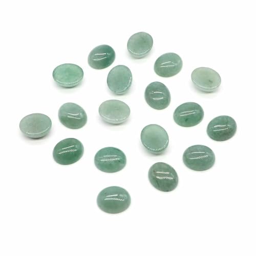 Cabochon Naturstein Oval Türkis Achat Tigerauge Perlenfassung Cabochon Perlen Anhänger Ring Ohrring Schmuck DIY Zubehör-Grüner Aventurin-10 Stück von HDJSDB