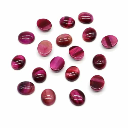 Cabochon Naturstein Oval Türkis Achat Tigerauge Perlenfassung Cabochon Perlen Anhänger Ring Ohrring Schmuck DIY Zubehör-Rosé Tigerauge-20 Stück von HDJSDB