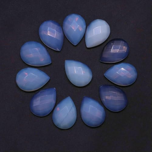 Eleganter ovaler Naturstein, exquisite modische facettierte Wassertropfen-Cabochon-Perlen, Schmuckherstellungszubehör für baumelnde Ohrringe, Opalit, 20 Stück von HDJSDB