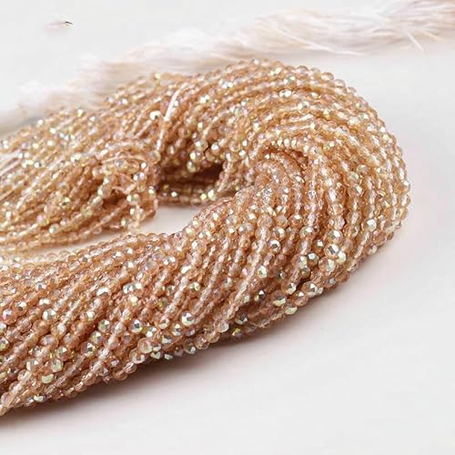 Facettierte AB-Perlen in 38 Farben, plattiert, 2 mm, 3,0 mm, Kristallglas, lose Abstandsperlen für Armbänder, Halsketten, Schmuckherstellung, DIY, 5 Stränge, Chenxi, 3,0 mm (ca. 600 St von HDJSDB