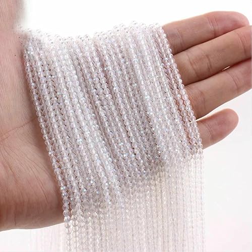 Facettierte AB-Perlen in 38 Farben, plattiert, 2 mm, 3,0 mm, Kristallglas, lose Abstandsperlen für Armbänder, Halsketten, Schmuckherstellung, DIY, 5 Stränge, Lanseyueguang, 2 mm (ca. 9 von HDJSDB