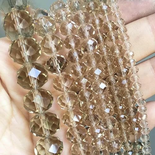 Facettierte Champagnerglas-Kristall-Rondellperlen, lose Abstandsperlen zur Schmuckherstellung, DIY-Armband, Ohrringe, 15 Zoll, 4/6/8/10/12/14,0 mm – 14,0 mm (50–60 Stück) von HDJSDB