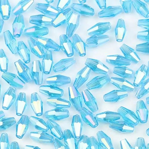 Facettierte österreichische lange Doppelkegel-Kristallperlen, 100 Stück, 4 x 8 mm, Glas-Abstandshalter, lose Perlen, Handarbeit, Schmuck, Armbandherstellung, DIY, Seeblau Facettierte österreichische lange Doppelkegel-Kristallperlen, 100 Stück, 4 x 8 mm, Glas-Abstandshalter, lose Perlen, Handarbeit, Schmuck, Armbandherstellung, DIY, Seeblau von HDJSDB
