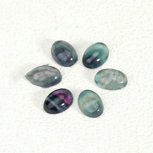 Fluorit, oval, natürlicher Edelstein, flacher Cabochon, Kristallperlen, flache Rückseite, Basis 18 x 25 mm, 30 x 40 mm, für DIY-Schmuckherstellung, H360, 13 x 18 mm, 1 Stück von HDJSDB