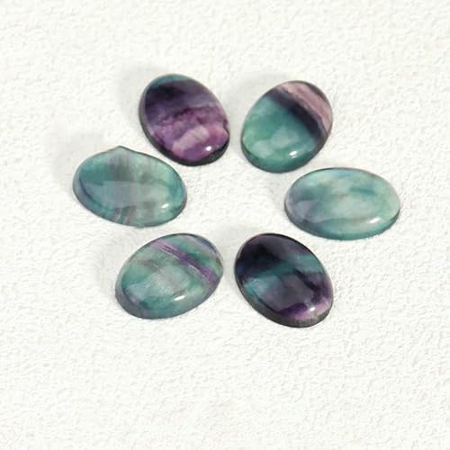 Fluorit, oval, natürlicher Edelstein, flacher Cabochon, Kristallperlen, flache Rückseite, Basis 18 x 25 mm, 30 x 40 mm, für DIY-Schmuckherstellung, H360, 22 x 30 mm, 1 Stück von HDJSDB
