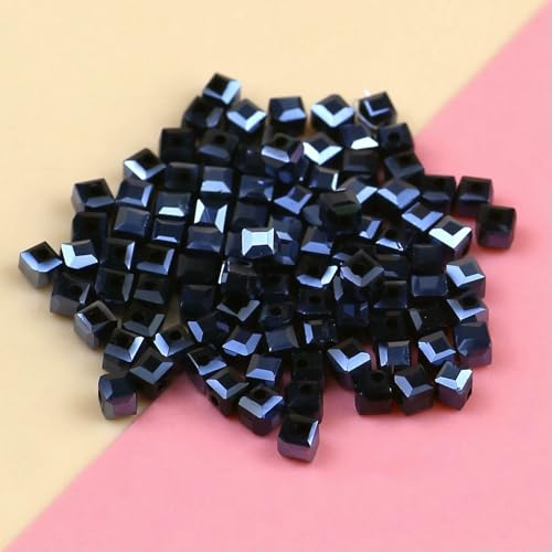 Galvanisierte österreichische quadratische Kristallperlen 3,0 mm/100 Stück facettierte Kristallperlen Schmuck DIY Armband Halskette Zubehör-Indigo von HDJSDB