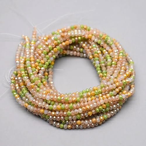 Gemischte Farben, 2 mm, Rondell-Facettenglas-Kristallperlen, lose Abstandsperlen für die Schmuckherstellung, DIY, eine Schnurherstellung für Halsketten, A-07, 2 x 3,0 mm, ca. 162 Stück Gemischte Farben, 2 mm, Rondell-Facettenglas-Kristallperlen, lose Abstandsperlen für die Schmuckherstellung, DIY, eine Schnurherstellung für Halsketten, A-07, 2 x 3,0 mm, ca. 162 Stück von HDJSDB