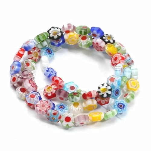 Gemischte Millefiori Lampwork-Perlen, glasierte Glasblumenperlen für die Herstellung von DIY-Schmuck, Halsketten, Armbändern, Ohrringen, Zubehör, Handarbeit- von HDJSDB