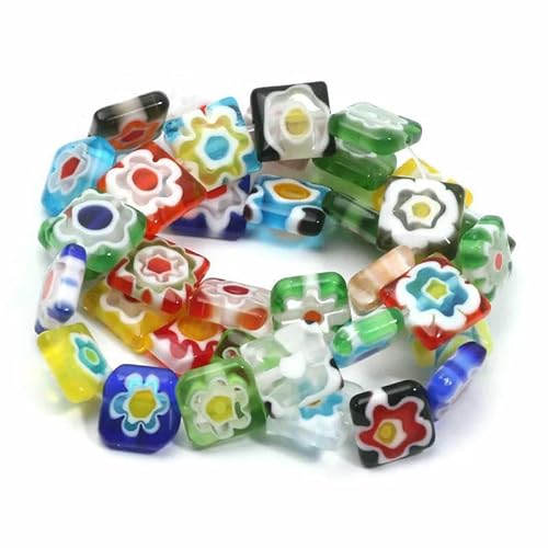 Gemischte Millefiori Lampwork-Perlen, glasierte Glasblumenperlen für die Herstellung von DIY-Schmuck, Halsketten, Armbändern, Ohrringen, Zubehör, Handarbeit- Gemischte Millefiori Lampwork-Perlen, glasierte Glasblumenperlen für die Herstellung von DIY-Schmuck, Halsketten, Armbändern, Ohrringen, Zubehör, Handarbeit- von HDJSDB