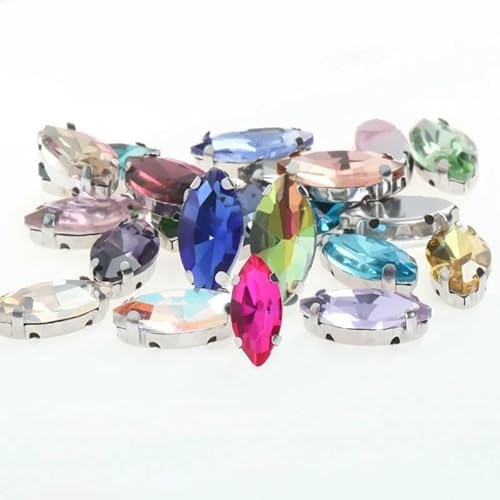 Glitzernde Blatt-Kristall-Strasssteine, von Hand aufgenäht, Glassteine, Ornament, Diamantperlen, Kleid, DIY-Bastelarbeiten, Krallenbohrer-Zubehör, gemischt, 5 x 10 mm, 50 Stück Glitzernde Blatt-Kristall-Strasssteine, von Hand aufgenäht, Glassteine, Ornament, Diamantperlen, Kleid, DIY-Bastelarbeiten, Krallenbohrer-Zubehör, gemischt, 5 x 10 mm, 50 Stück von HDJSDB