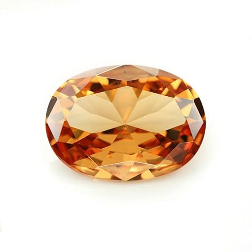 Größe 2 x 3,0 mm ~ 13 x 18 mm, ovale Form, 5A-Stein, synthetische Edelsteine, Farbe Zirkonia, loser Zirkon zur Schmuckherstellung, Champagner, 6 x 8 mm (50 Stück) von HDJSDB