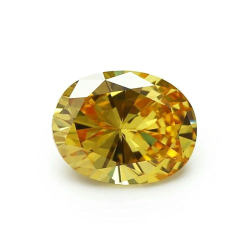 Größe 2 x 3,0 mm ~ 13 x 18 mm, ovale Form, 5A-Stein, synthetische Edelsteine, Farbe Zirkonia, loser Zirkon zur Schmuckherstellung, Goldgelb, 10 x 12 mm (10 Stück) von HDJSDB