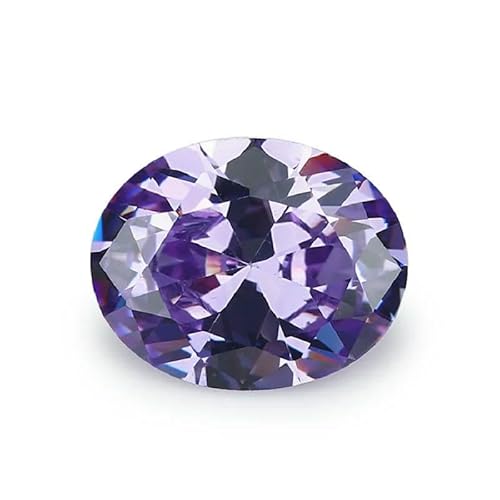 Größe 2 x 3,0 mm ~ 13 x 18 mm, ovale Form, 5A-Stein, synthetische Edelsteine, Farbe Zirkonia, loser Zirkon zur Schmuckherstellung, Lavendel, 4 x 6 mm (50 Stück) von HDJSDB