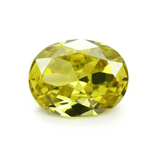 Größe 2 x 3,0 mm ~ 13 x 18 mm, ovale Form, 5A-Stein, synthetische Edelsteine, Farbe Zirkonia, loser Zirkon zur Schmuckherstellung, Olivgelb, 5 x 7 mm (50 Stück) von HDJSDB