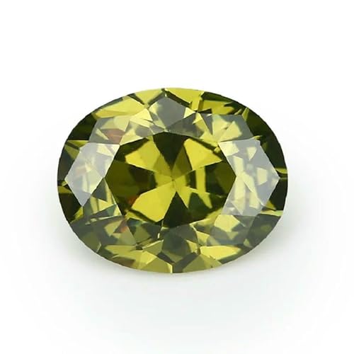 Größe 2 x 3,0 mm ~ 13 x 18 mm, ovale Form, 5A-Stein, synthetische Edelsteine, Farbe Zirkonia, loser Zirkon zur Schmuckherstellung, Olivgrün, 4 x 6 mm (100 Stück) von HDJSDB