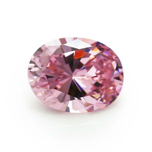 Größe 2 x 3,0 mm ~ 13 x 18 mm, ovale Form, 5A-Stein, synthetische Edelsteine, Farbe Zirkonia, loser Zirkon zur Schmuckherstellung, Rosa, 6 x 8 mm (50 Stück) von HDJSDB