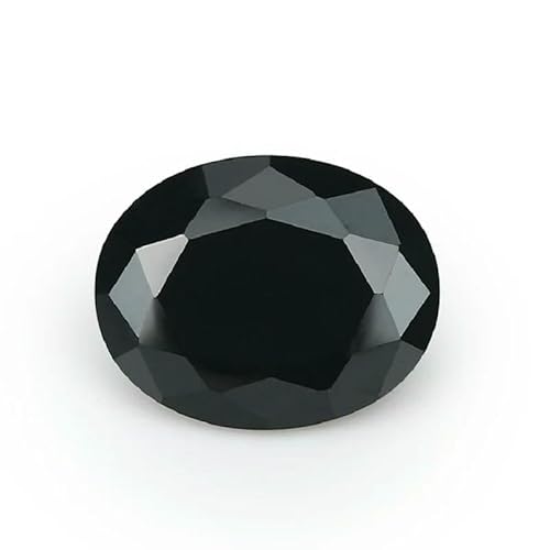 Größe 2 x 3,0 mm ~ 13 x 18 mm, ovale Form, 5A-Stein, synthetische Edelsteine, Farbe Zirkonia, loser Zirkon zur Schmuckherstellung, Schwarz, 6 x 8 mm (50 Stück) von HDJSDB