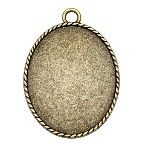 Große Anhänger-Rohlinge, Fassungen für Cabochon, Kamee, Tablett, Lünette, 5 Stück, passend für 40 x 50 mm Cabochons, Kamee, DIY-Halsketten-Befunde, 1 von HDJSDB